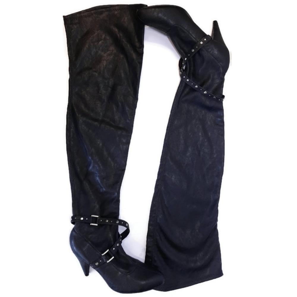 Chinese Laundry Over The Knee Faux Leather Boots Thigh High 5.5 Kingston